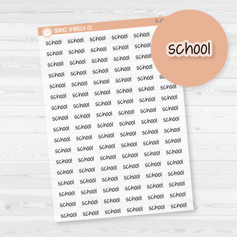 School Jen Plans Script Planner Stickers | FJP Clear Matte | S-268-BCM