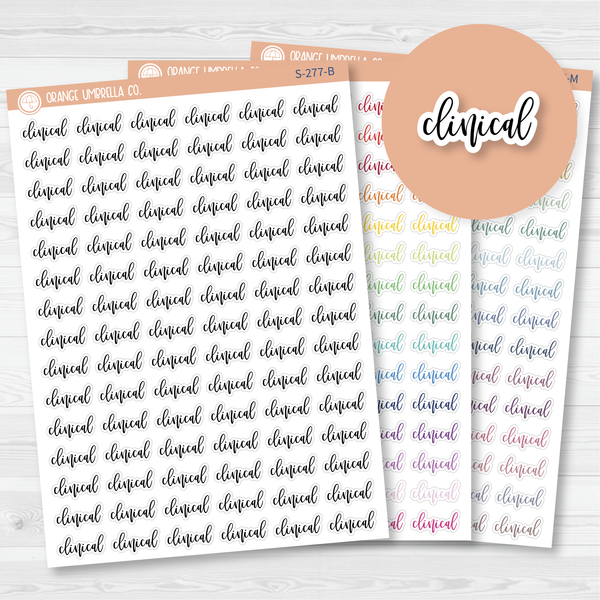 CLEARANCE | Clinical Script Planner Stickers | F2 | S-277