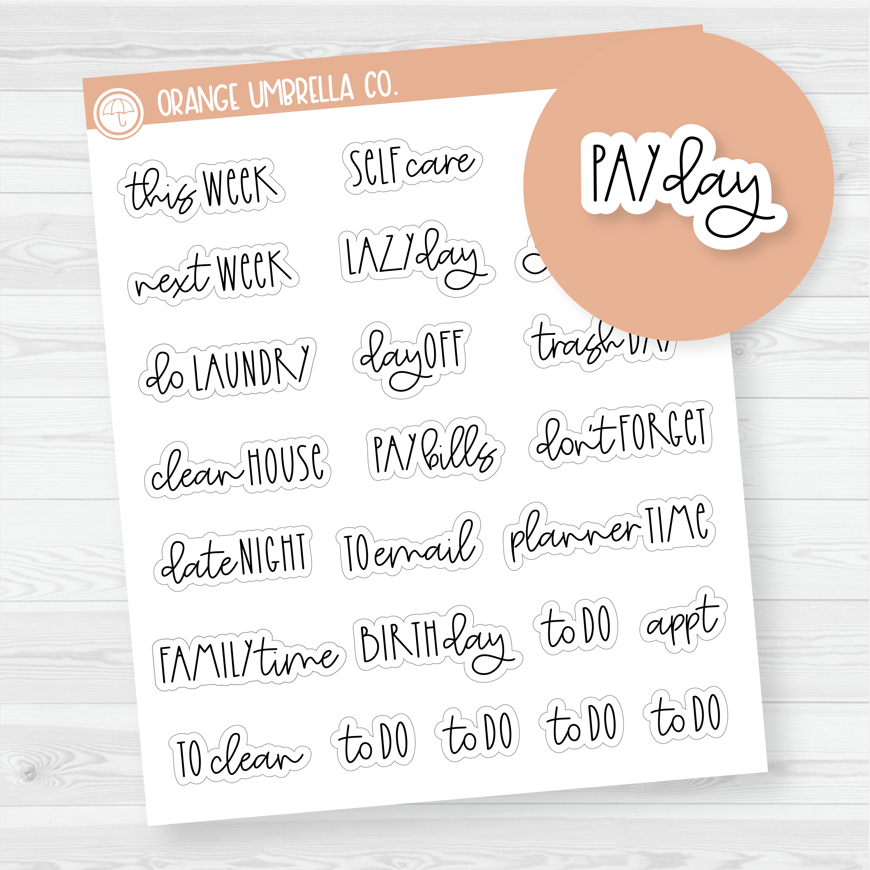 Font FC12 Mini Sheet Sampler Script Planner Stickers | FC12 | S-285-B