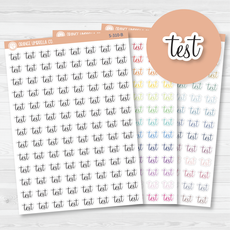 Test Script Planner Stickers | F4  | S-310