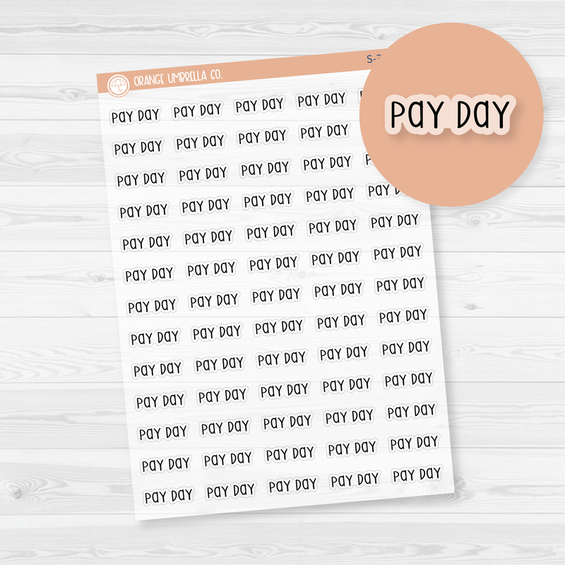 Payday Script Planner Stickers | F3 Clear Matte | S-341-BCM