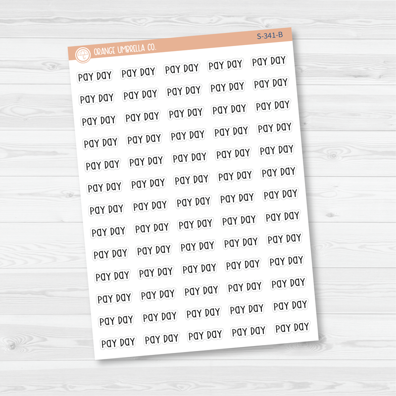 Payday Script Planner Stickers | F3 | S-341