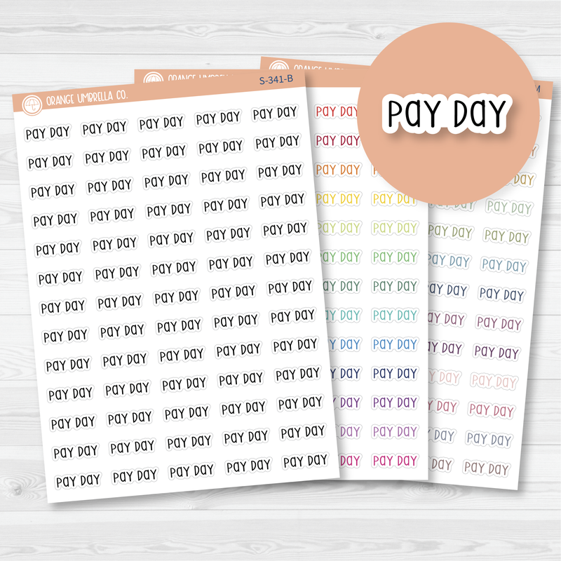 Payday Script Planner Stickers | F3 | S-341