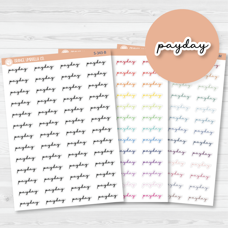 Payday Script Planner Stickers | F5  | S-343