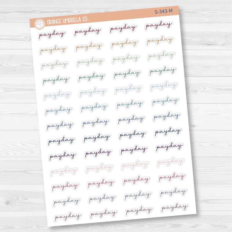 Payday Script Planner Stickers | F5  | S-343