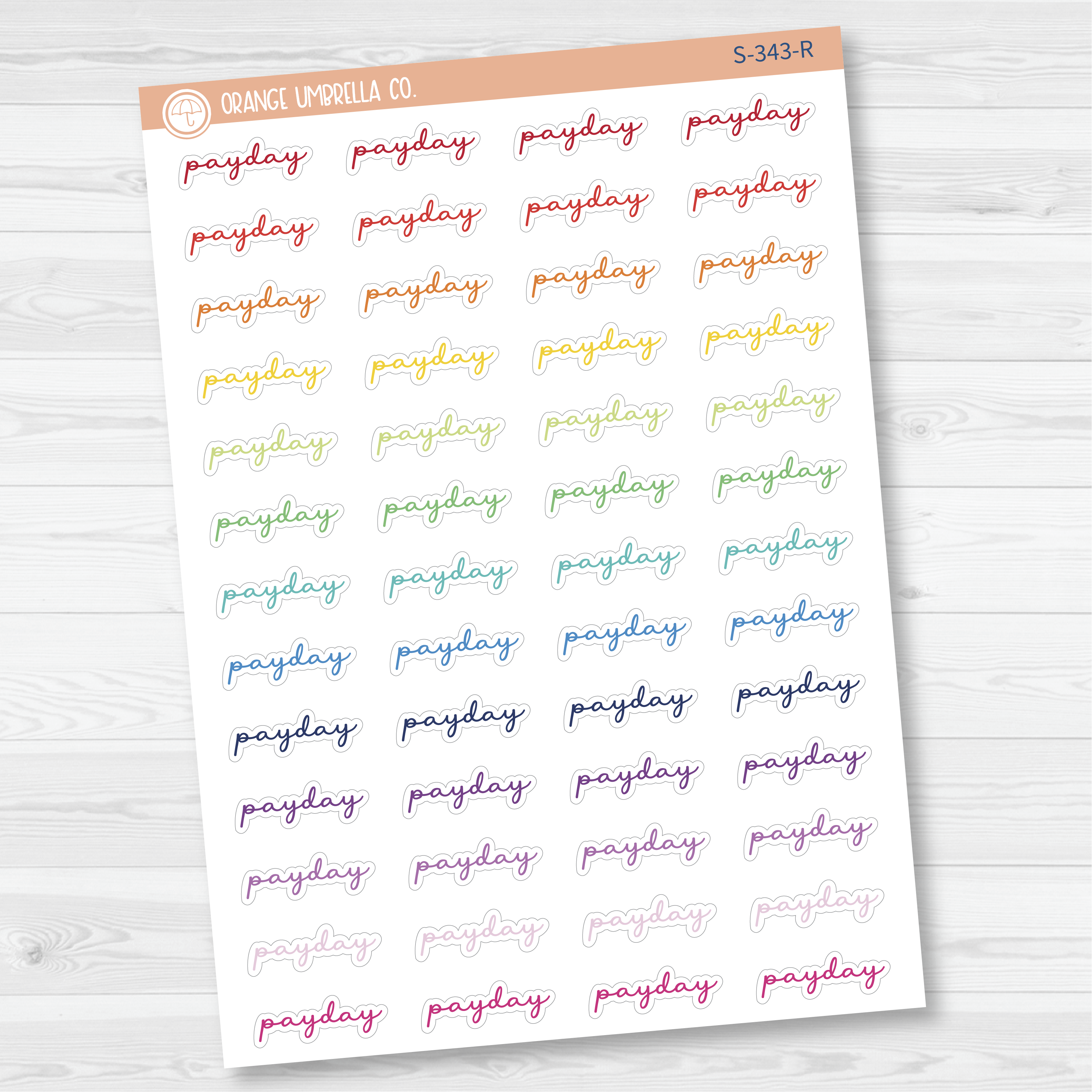 Payday Script Planner Stickers | F5  | S-343