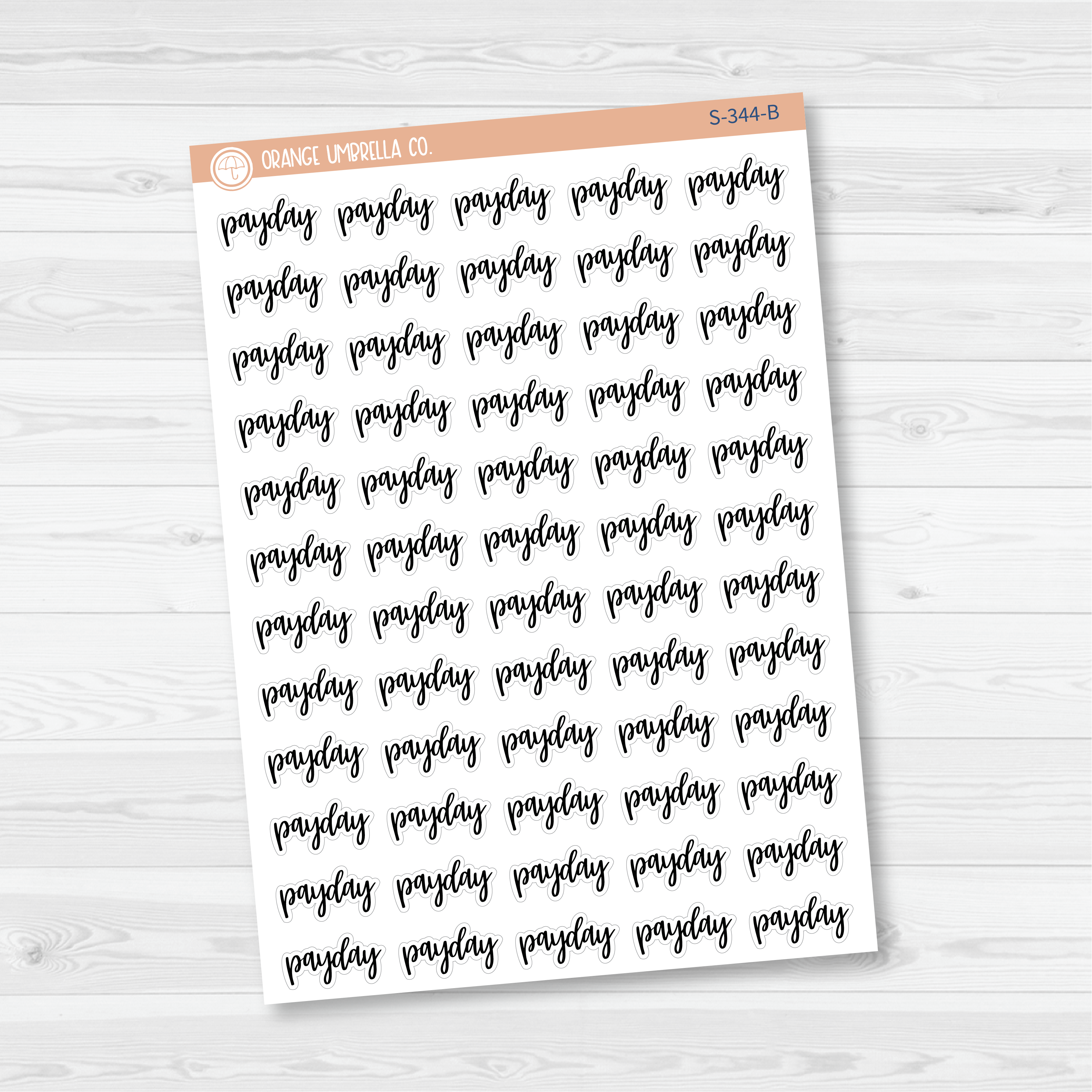 Payday Script Planner Stickers | F7 | S-344