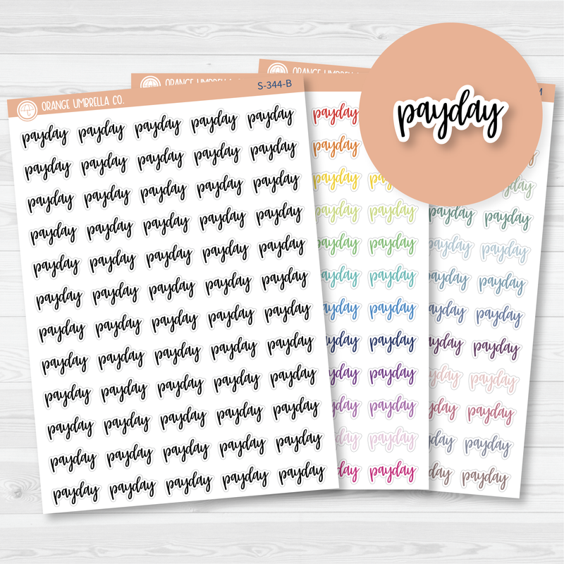 Payday Script Planner Stickers | F7 | S-344