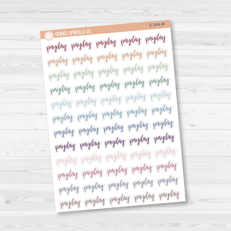 Payday Script Planner Stickers | F7 | S-344