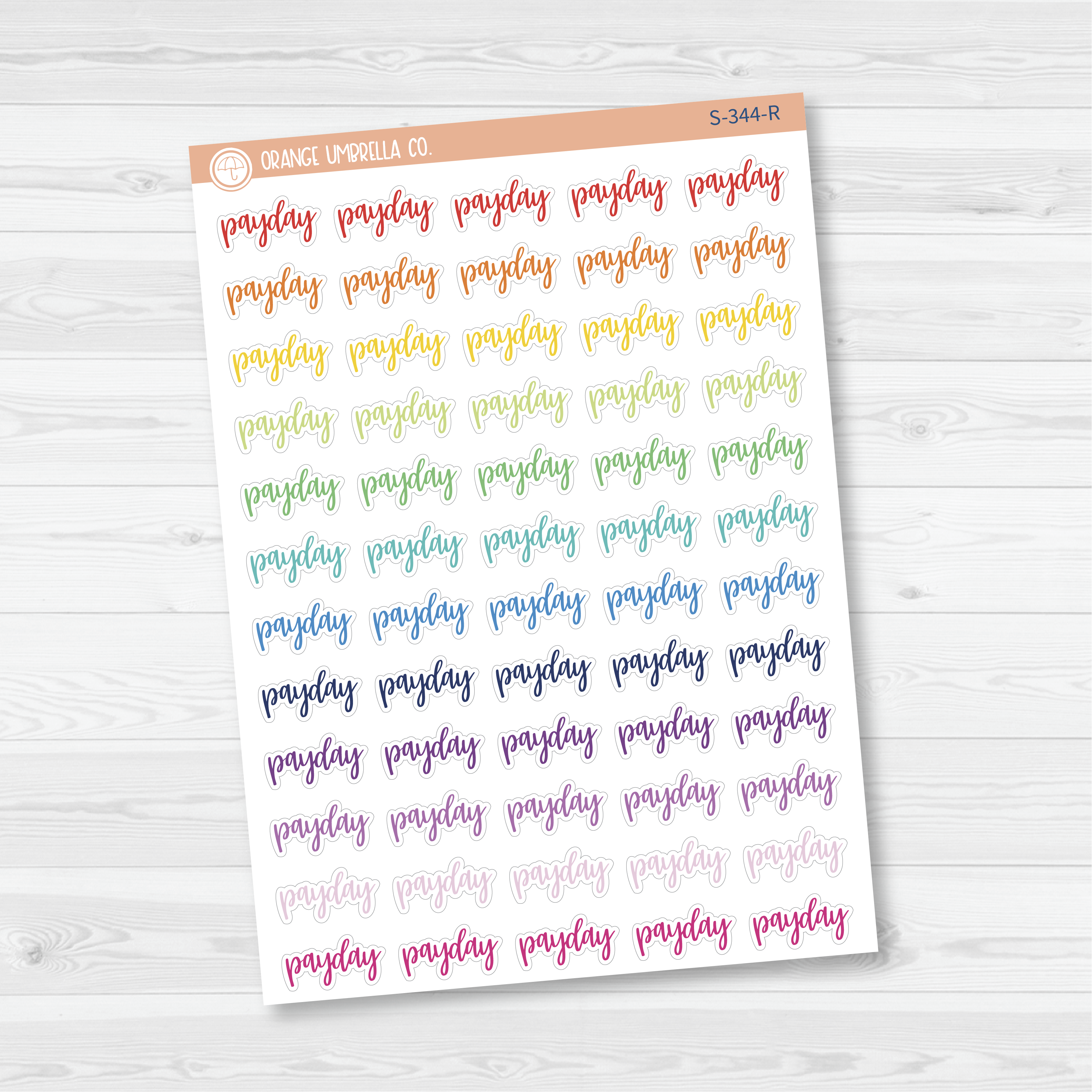 Payday Script Planner Stickers | F7 | S-344