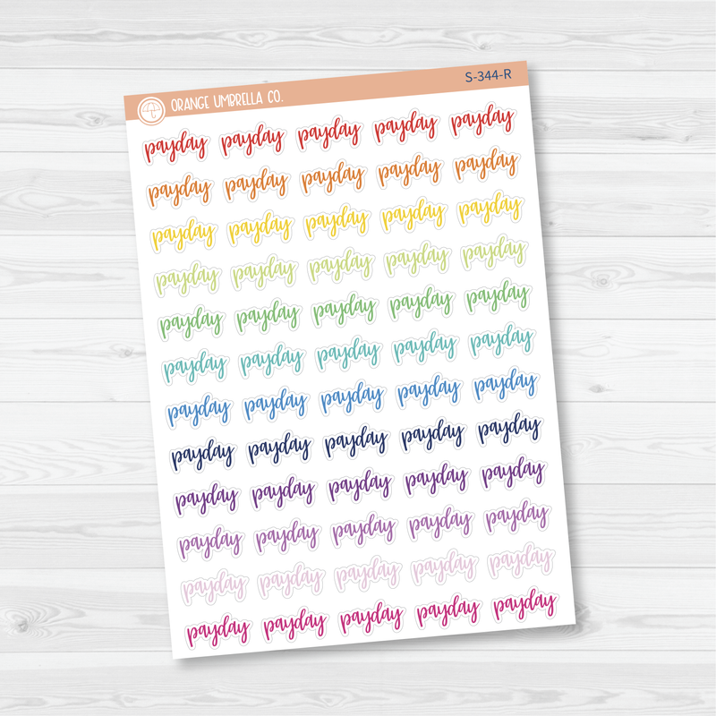 Payday Script Planner Stickers | F7 | S-344