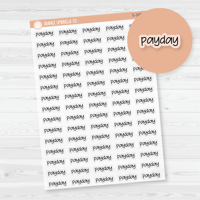 Payday Jen Plans Script Planner Stickers | FJP Clear Matte | S-345-BCM