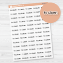 To Clean Jen Plans Script Planner Stickers | FJP Clear Matte | S-351-BCM
