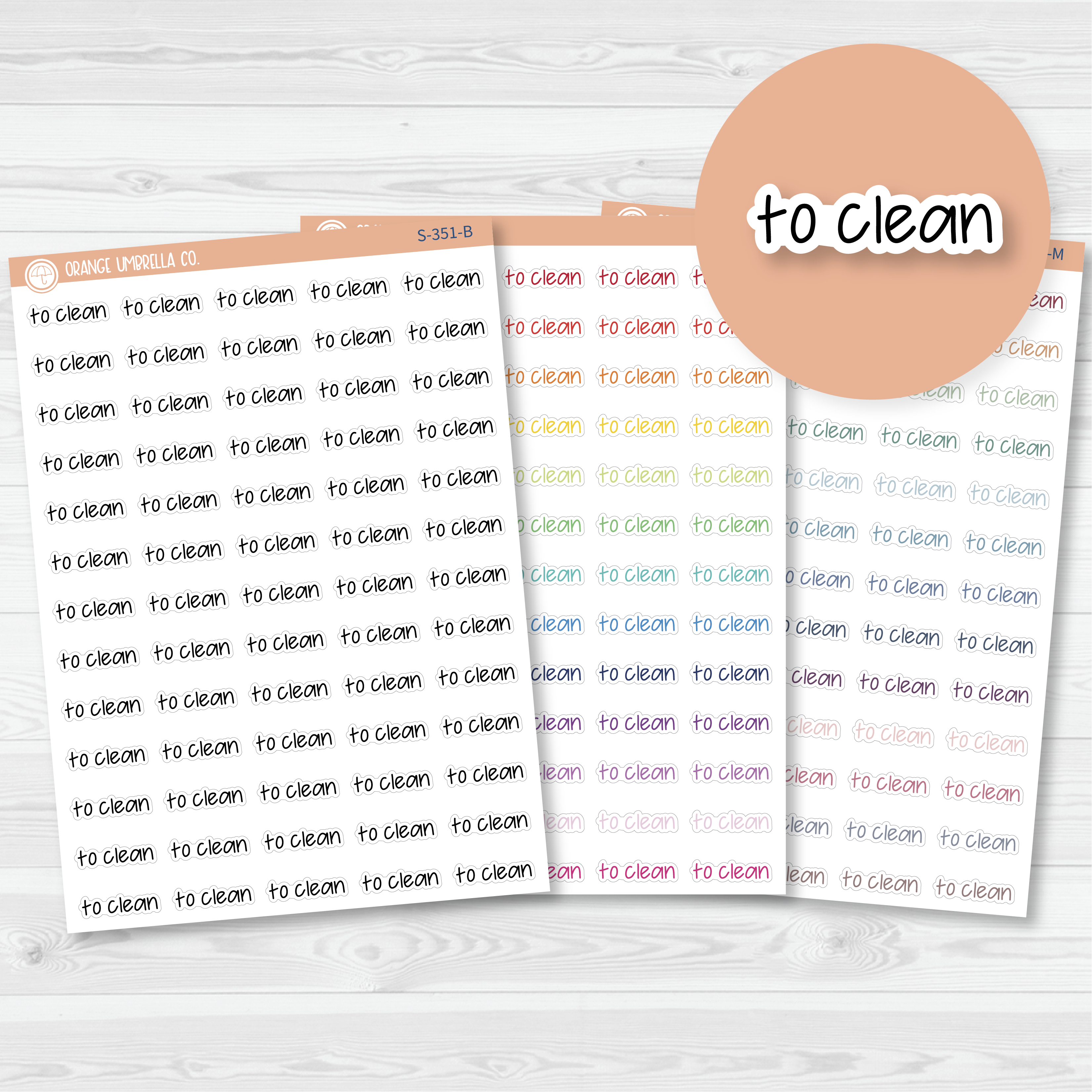To Clean Jen Plans Script Planner Stickers | FJP | S-351
