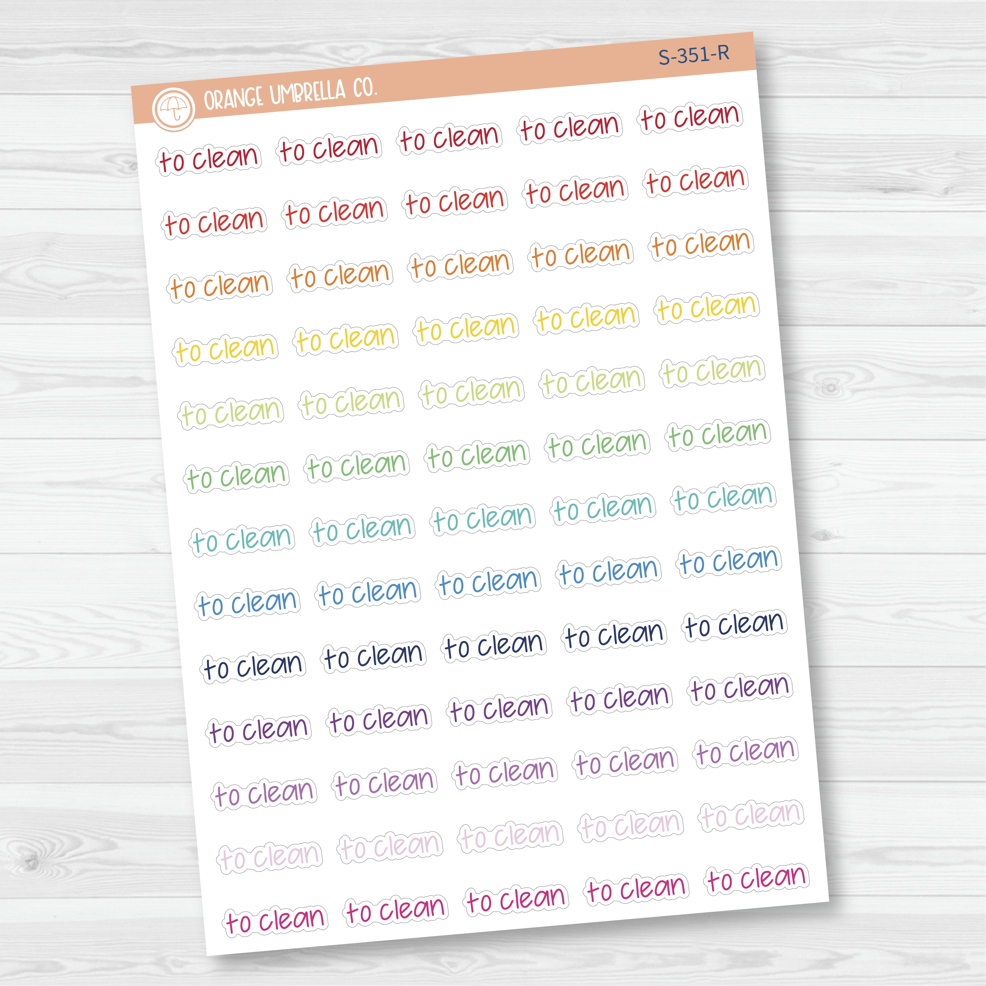 To Clean Jen Plans Script Planner Stickers | FJP | S-351