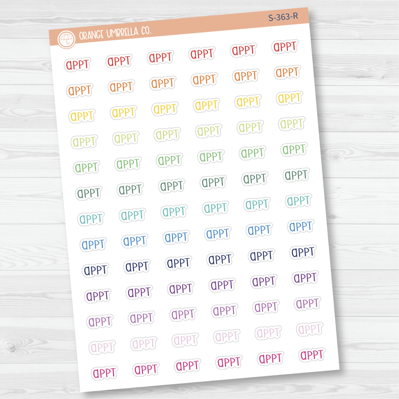 Appt Script Planner Stickers | F3 | S-363