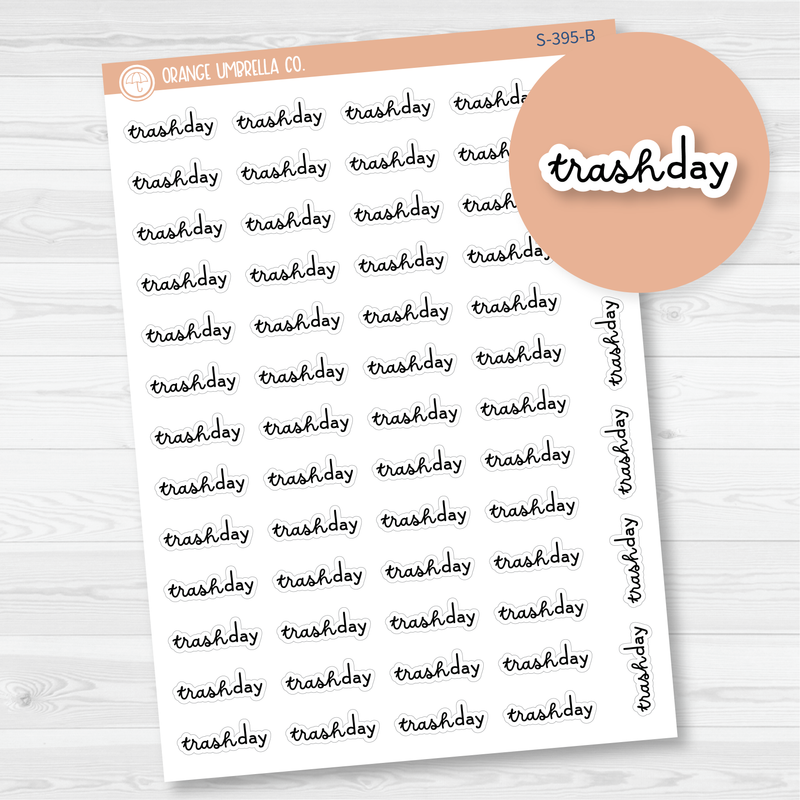 Trash Day Script Planner Stickers | F16 | S-395-B