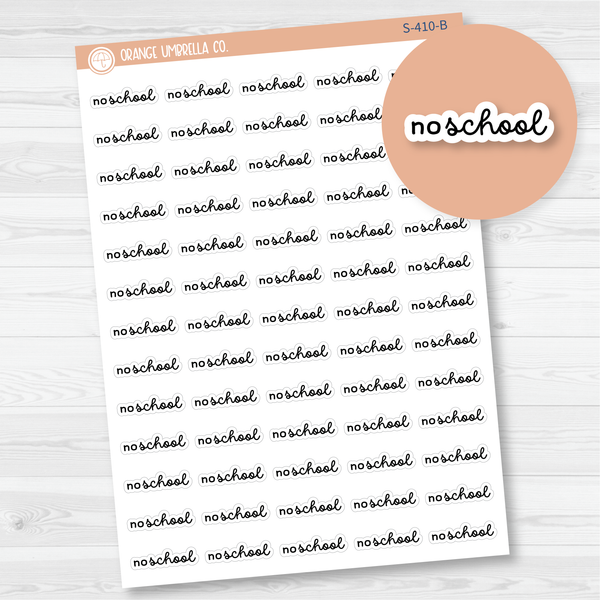 No School Script Planner Stickers | F16 | S-411-B