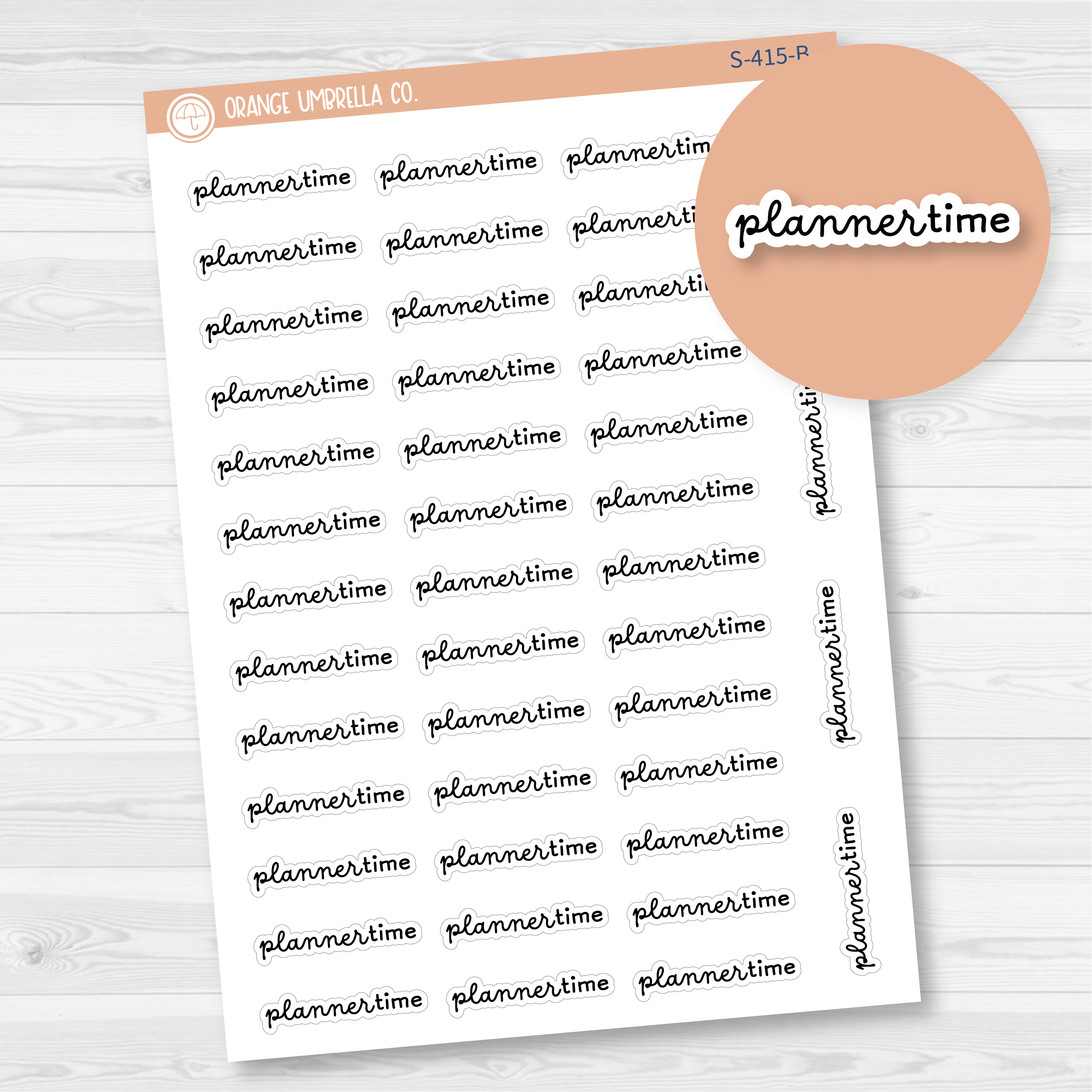 Planner Time Script Planner Stickers | F16 | S-415-B