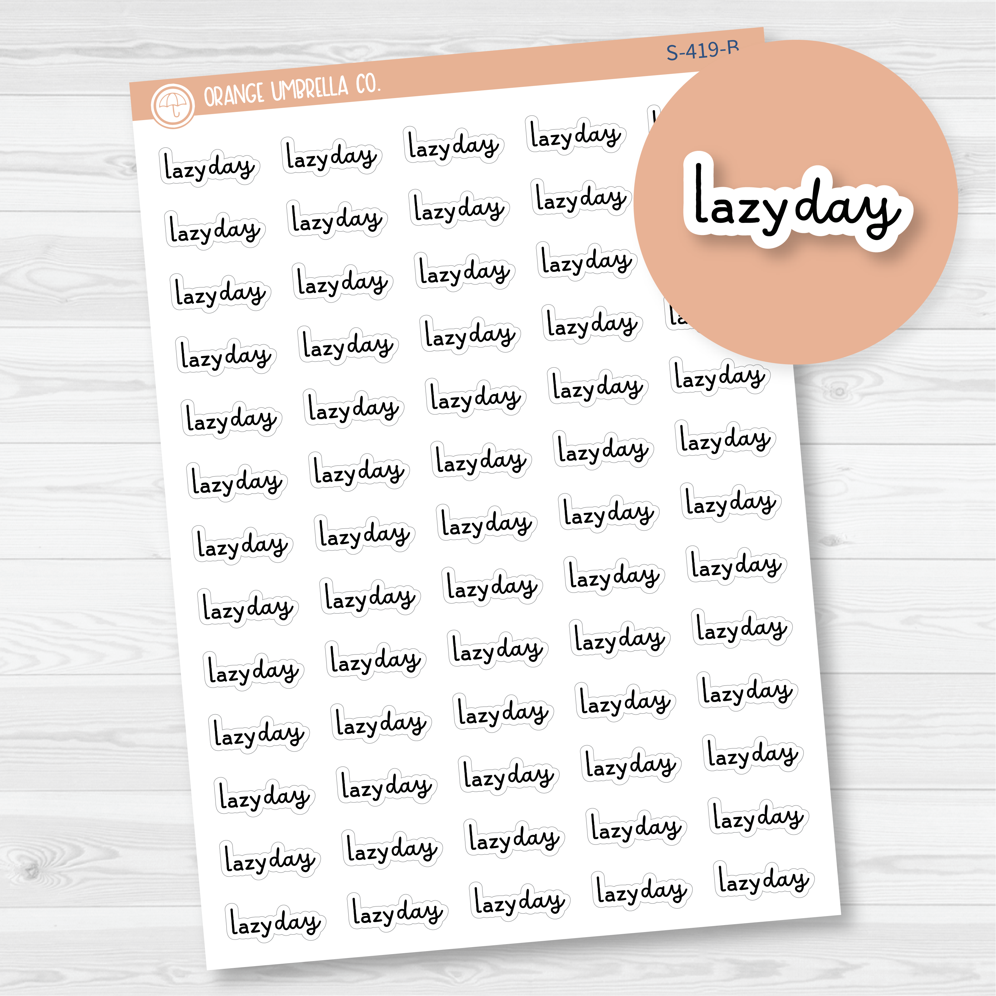 Lazy Day Script Planner Stickers | F16 | S-419-B