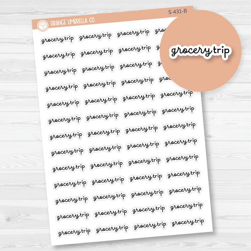 Grocery Trip Script Planner Stickers | F16 | S-431-B