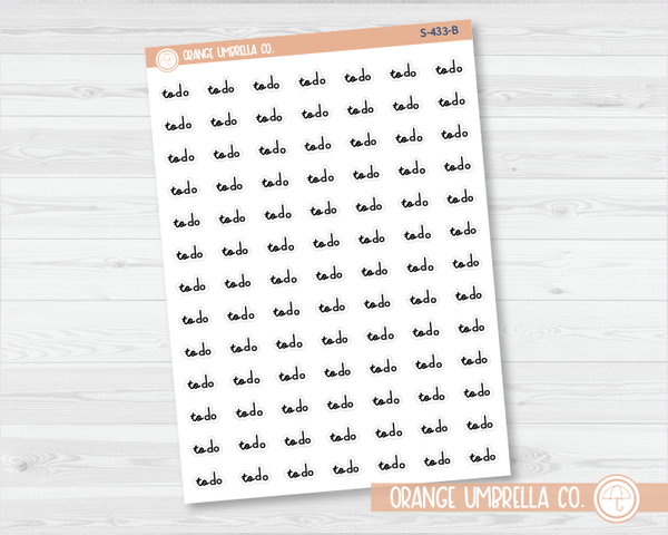 To Do Script Planner Stickers | F16 | S-433-B