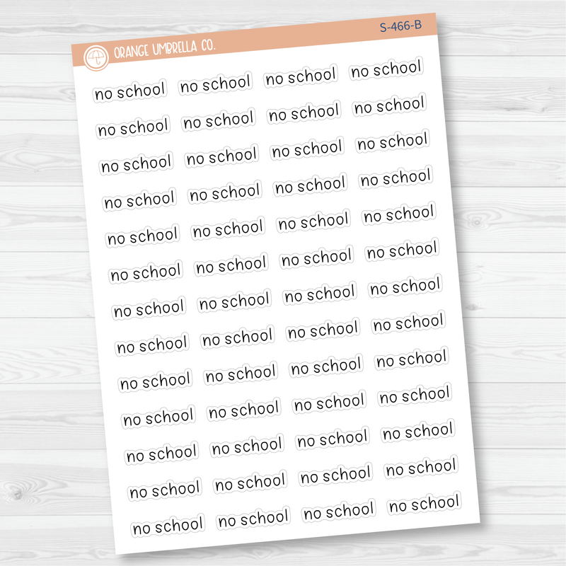 No School Julie's Plans Script Planner Stickers | JF | S-466