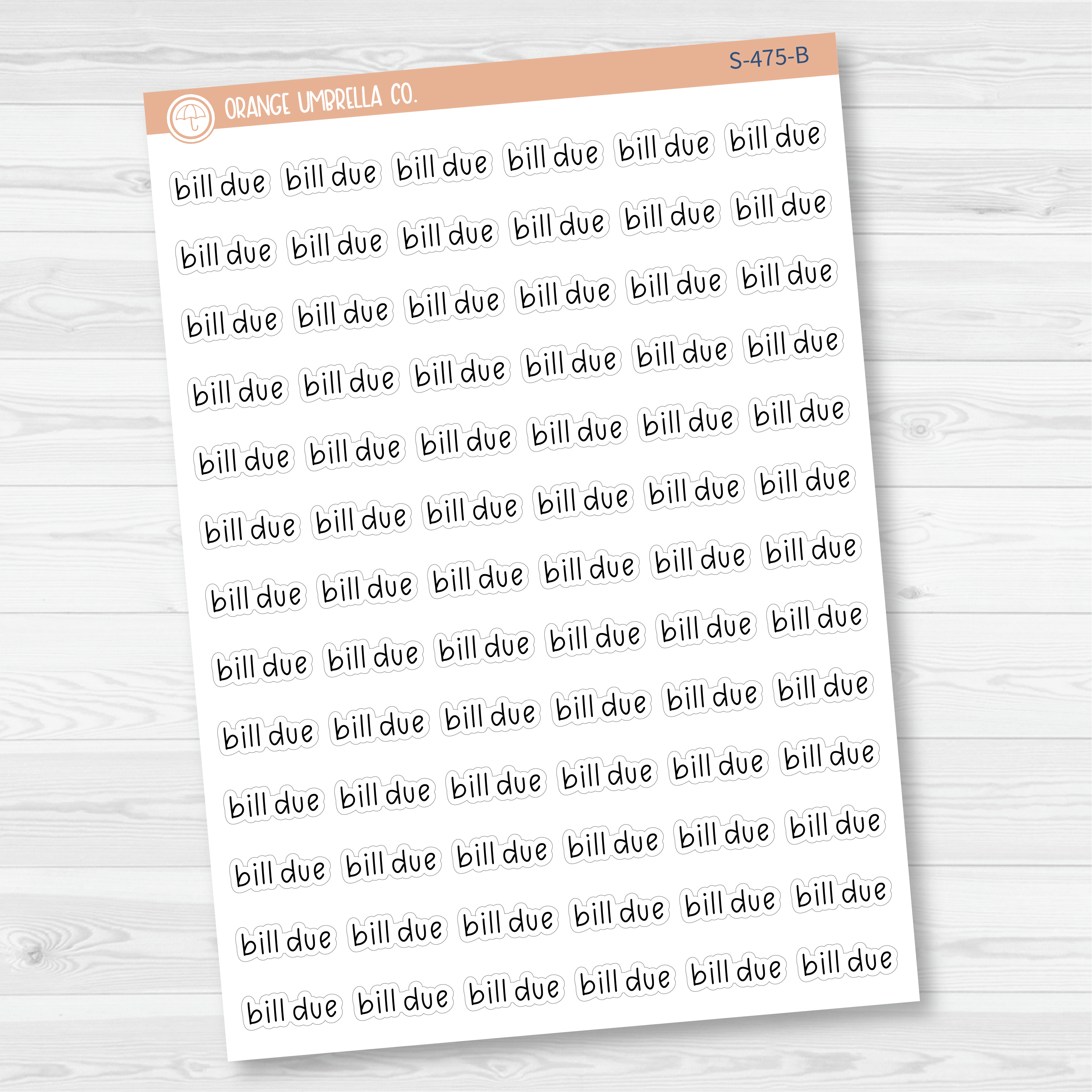Bill Due Julie's Plans Script Planner Stickers | JF | S-475