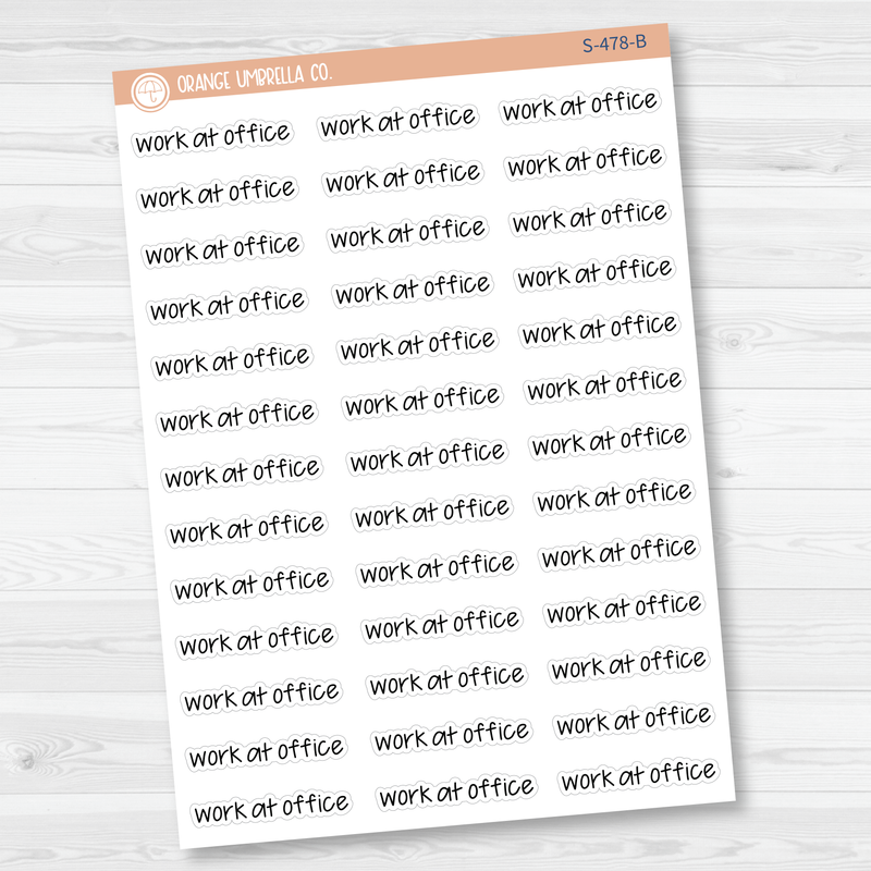 Work At Office Jen Plans Script Planner Stickers | FJP | S-478