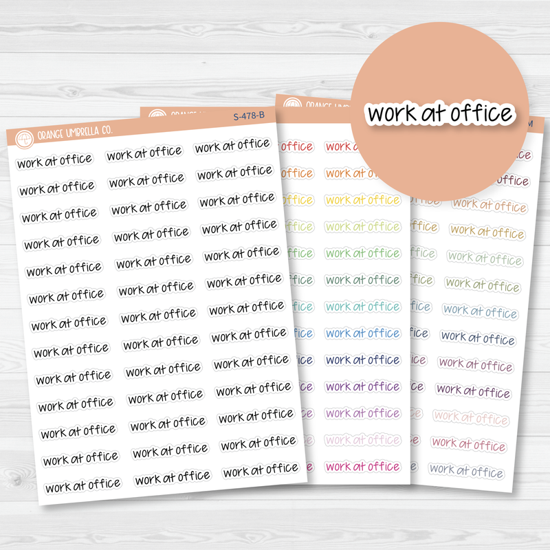 Work At Office Jen Plans Script Planner Stickers | FJP | S-478