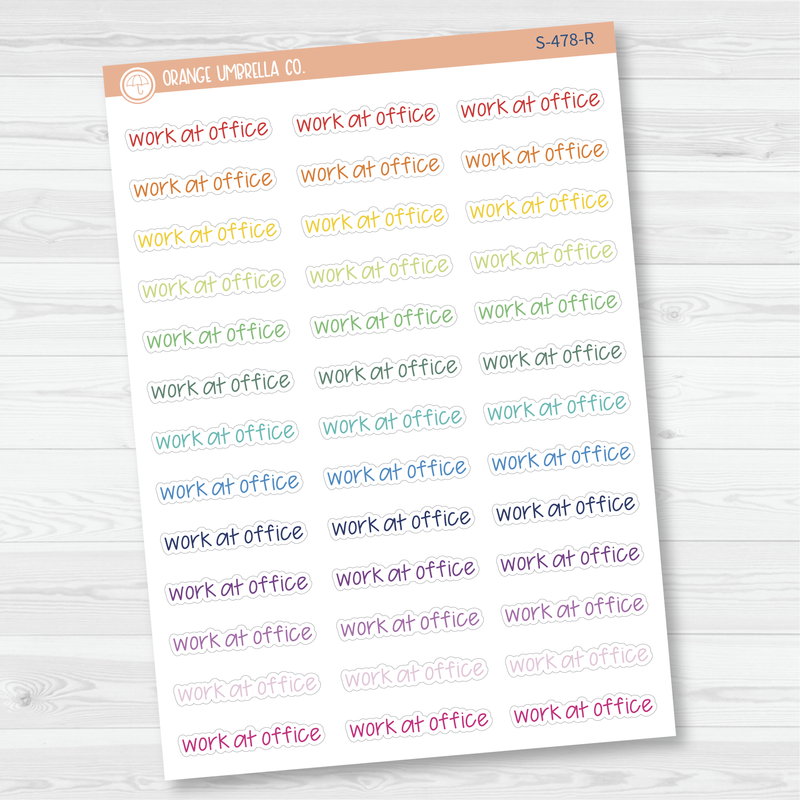 Work At Office Jen Plans Script Planner Stickers | FJP | S-478