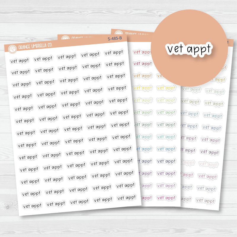 Vet Appt Julie's Plans Script Planner Stickers | JF | S-485