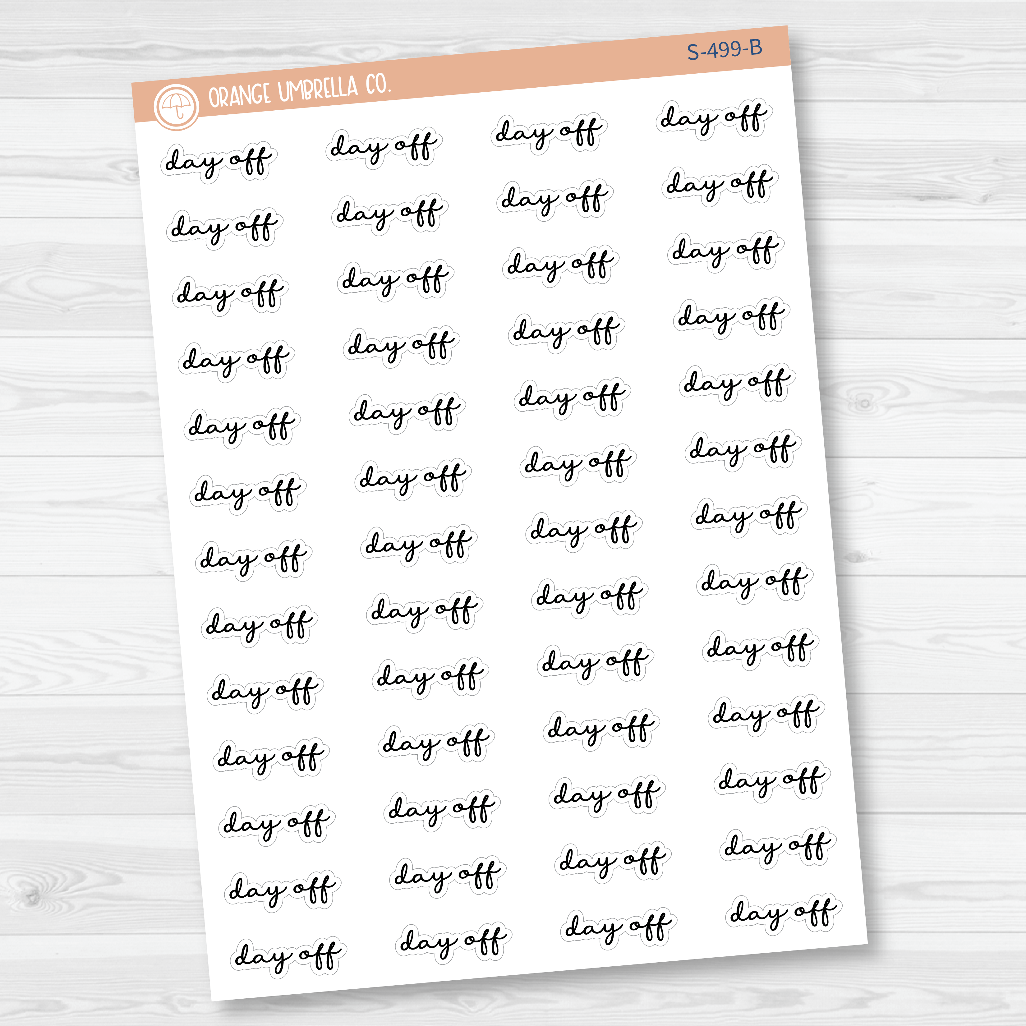 Day Off Script Planner Stickers | F5 | S-499