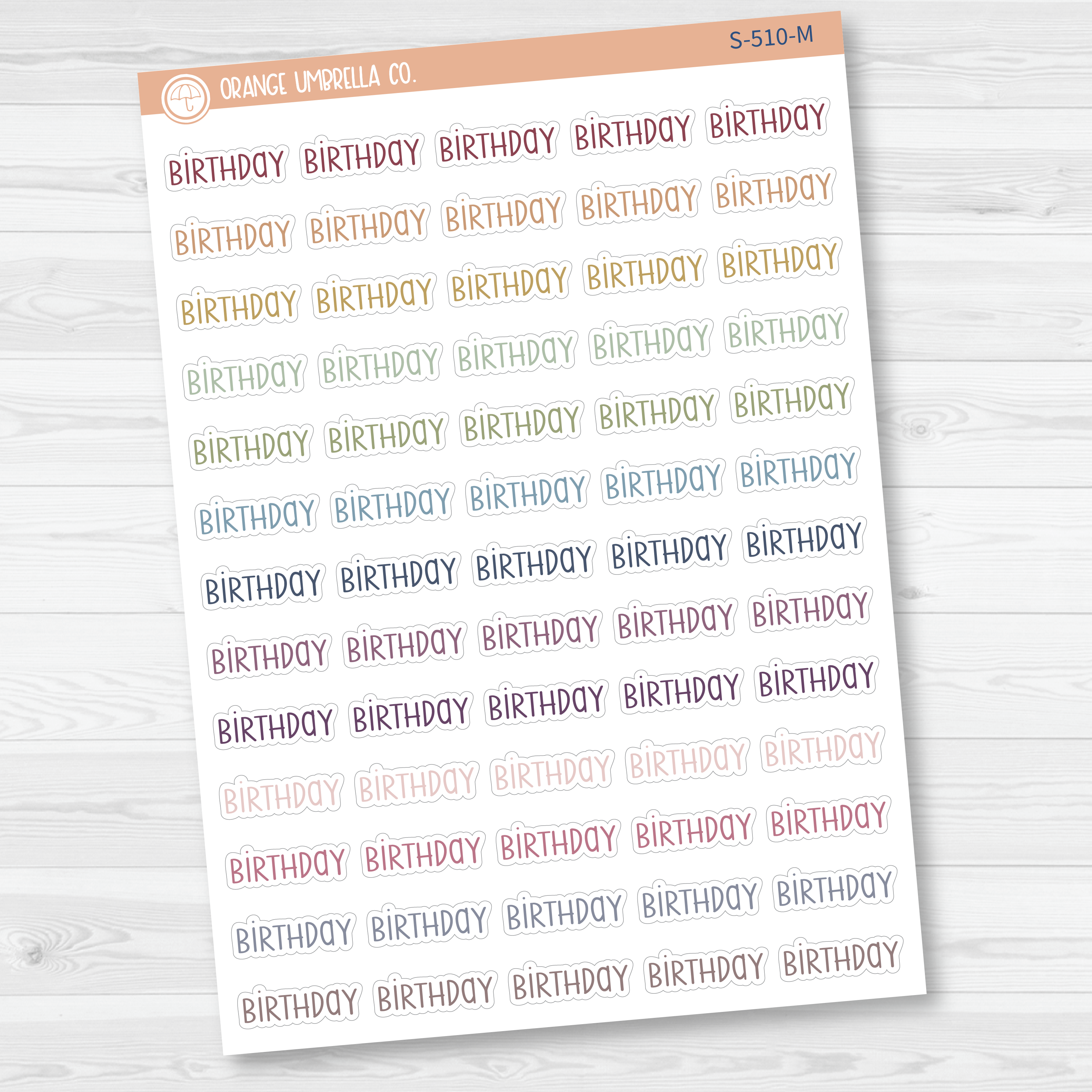 Birthday Script Planner Stickers | F3 | S-510