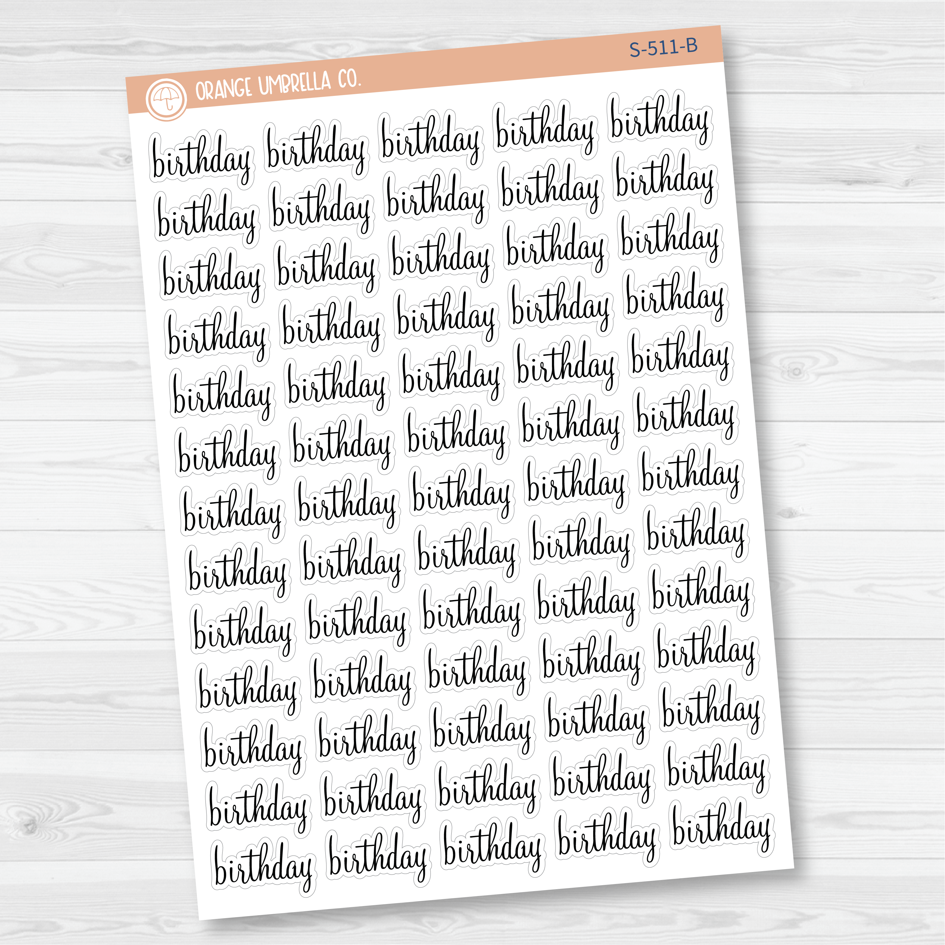 Birthday Script Planner Stickers | F4 | S-511