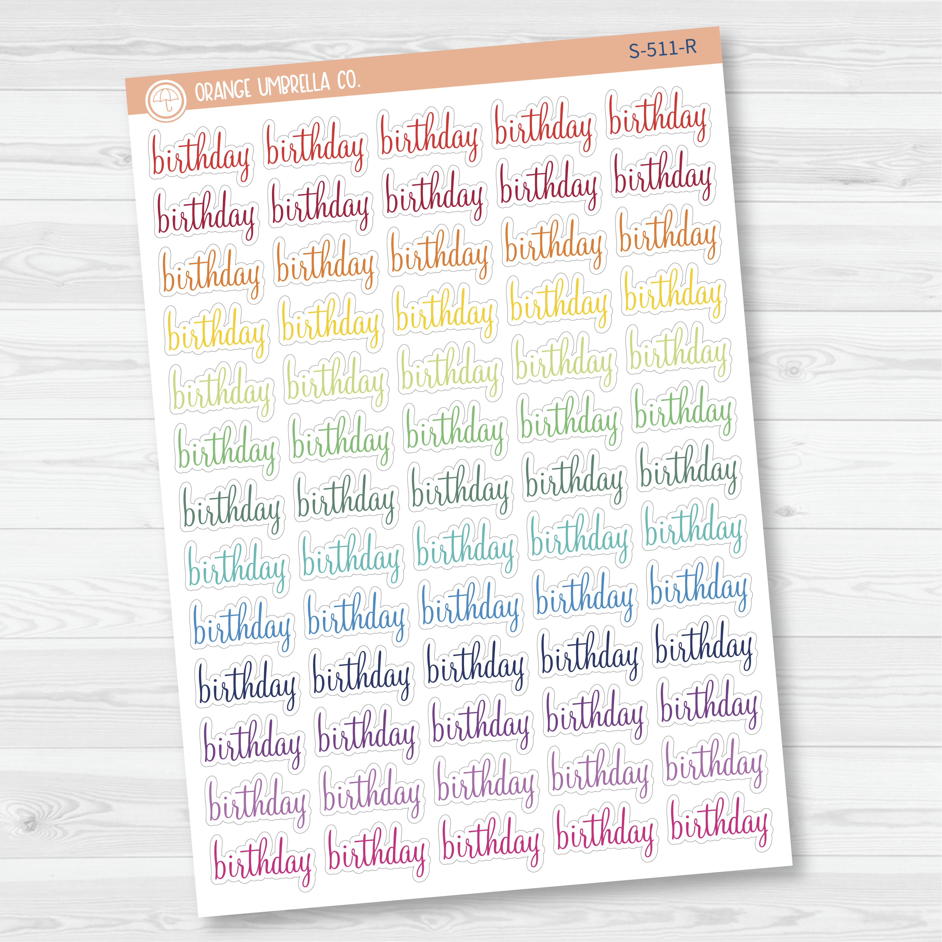 Birthday Script Planner Stickers | F4 | S-511