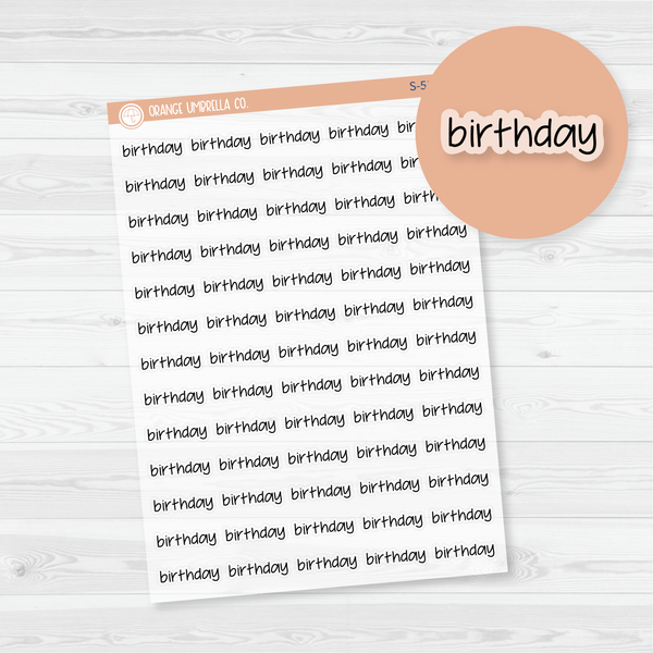 Birthday Jen Plans Script Planner Stickers | FJP Clear Matte | S-513-BCM
