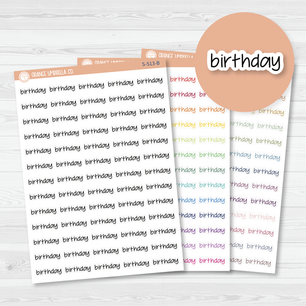 Birthday Jen Plans Script Planner Stickers | FJP | S-513