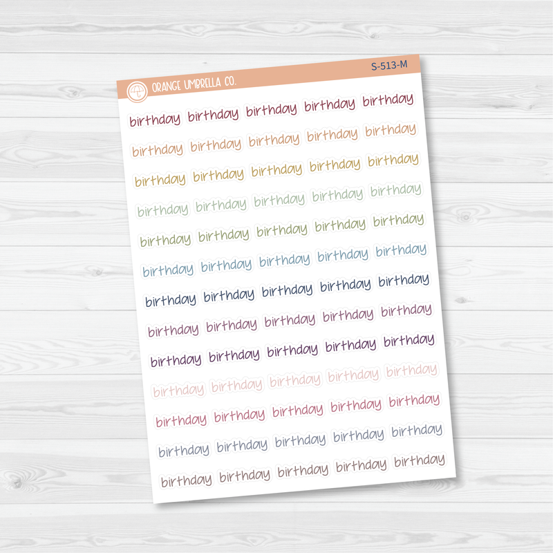 Birthday Jen Plans Script Planner Stickers | FJP | S-513