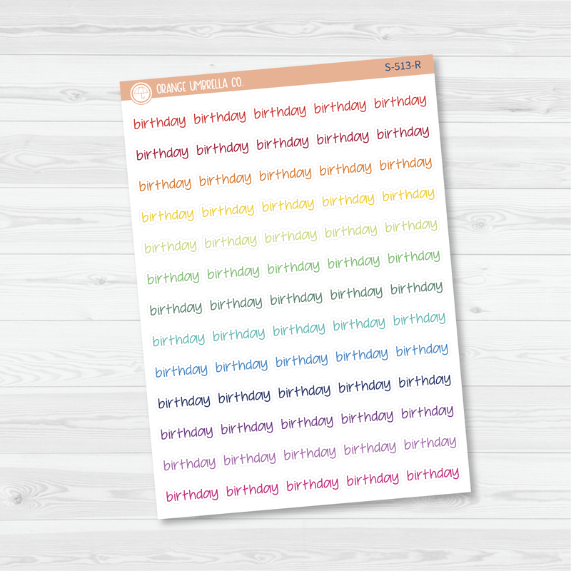 Birthday Jen Plans Script Planner Stickers | FJP | S-513