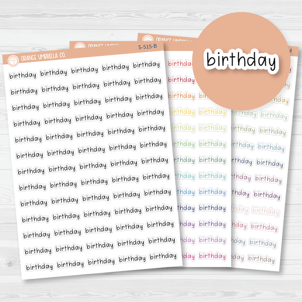 Birthday Julie's Plans Script Planner Stickers | JF | S-515