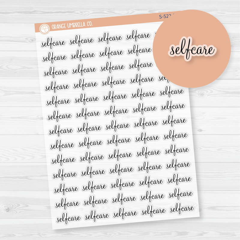 CLEARANCE | Selfcare Script Planner Stickers | F4 Clear Matte | S-522-BCM