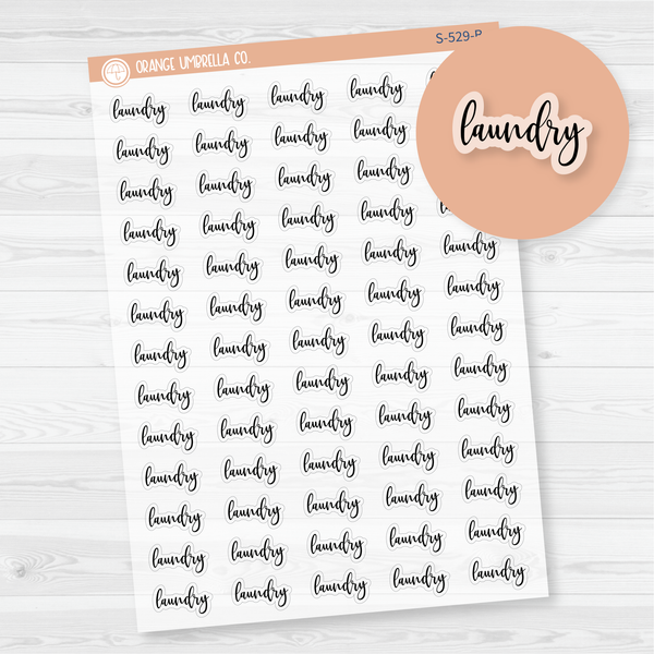 Laundry Script Planner Stickers | F2 Clear Matte | S-529-BCM