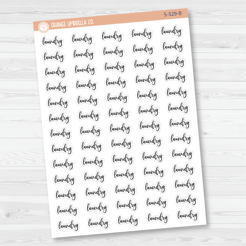 Laundry Script Planner Stickers | F2 | S-529