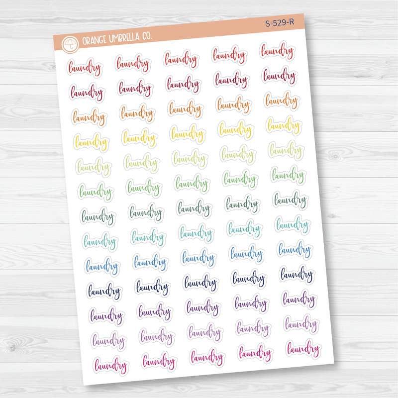 Laundry Script Planner Stickers | F2 | S-529