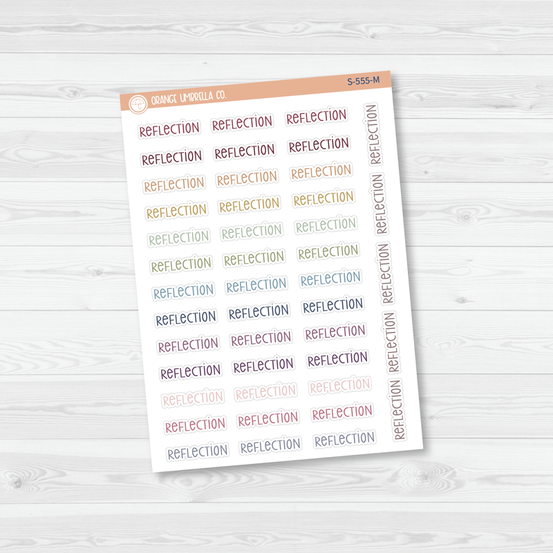 CLEARANCE | Reflection Script Planner Stickers | F3 | S-555