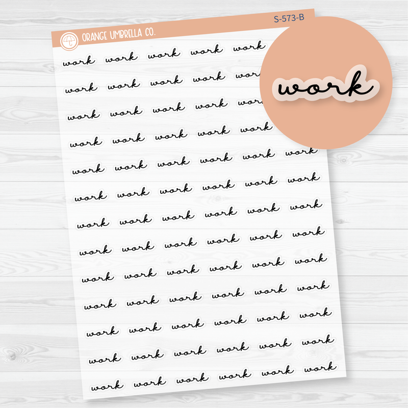 Work Script Planner Stickers | F5 Clear Matte | S-573-BCM