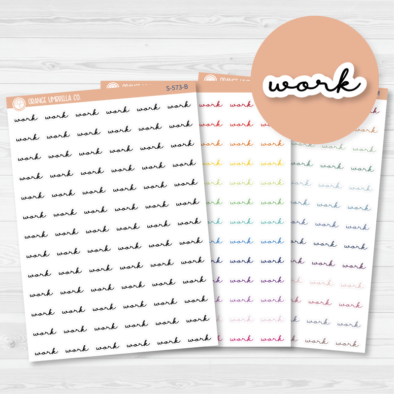 Work Script Planner Stickers | F5 | S-573 / 903-091-001L-WH