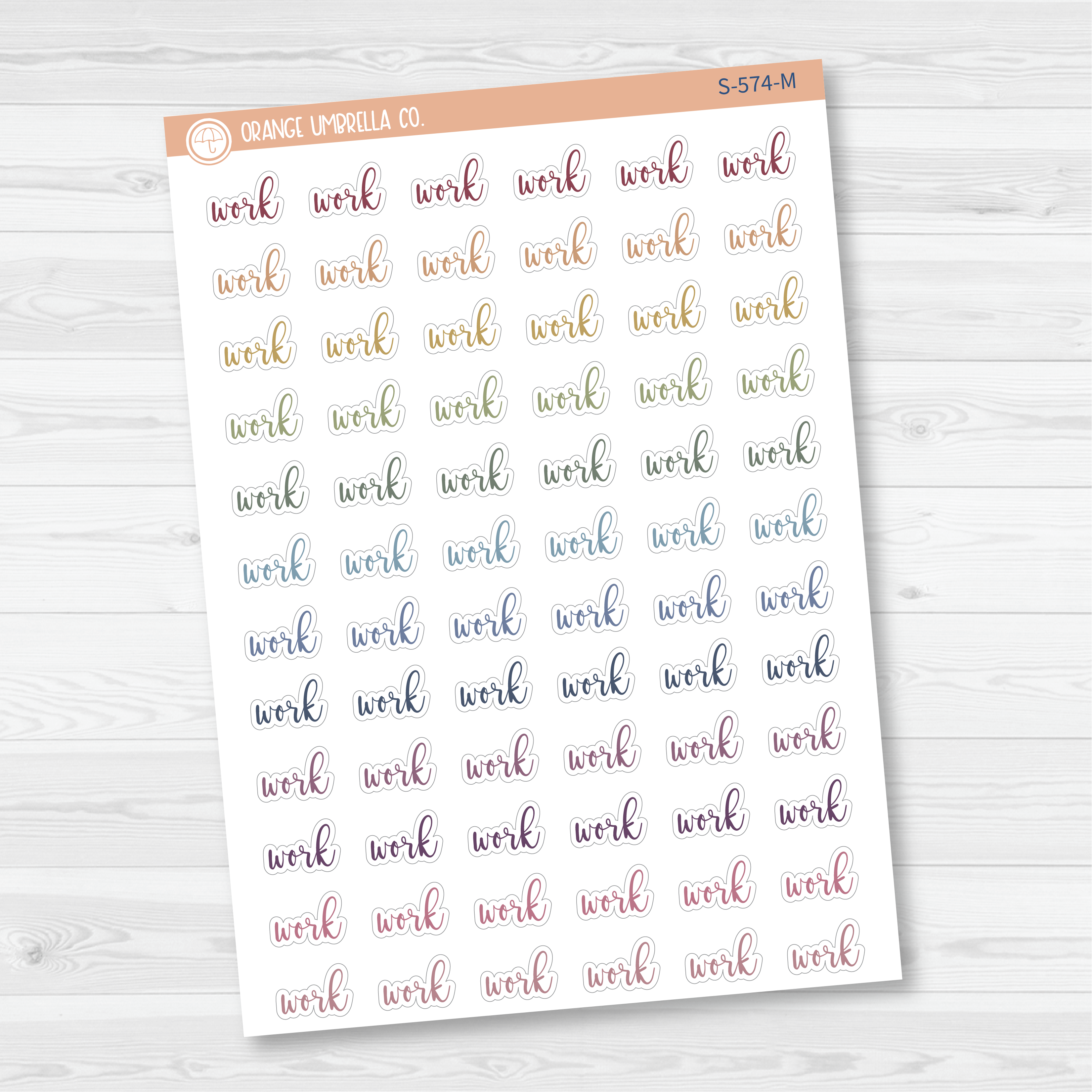Work Script Planner Stickers | F2 | S-574