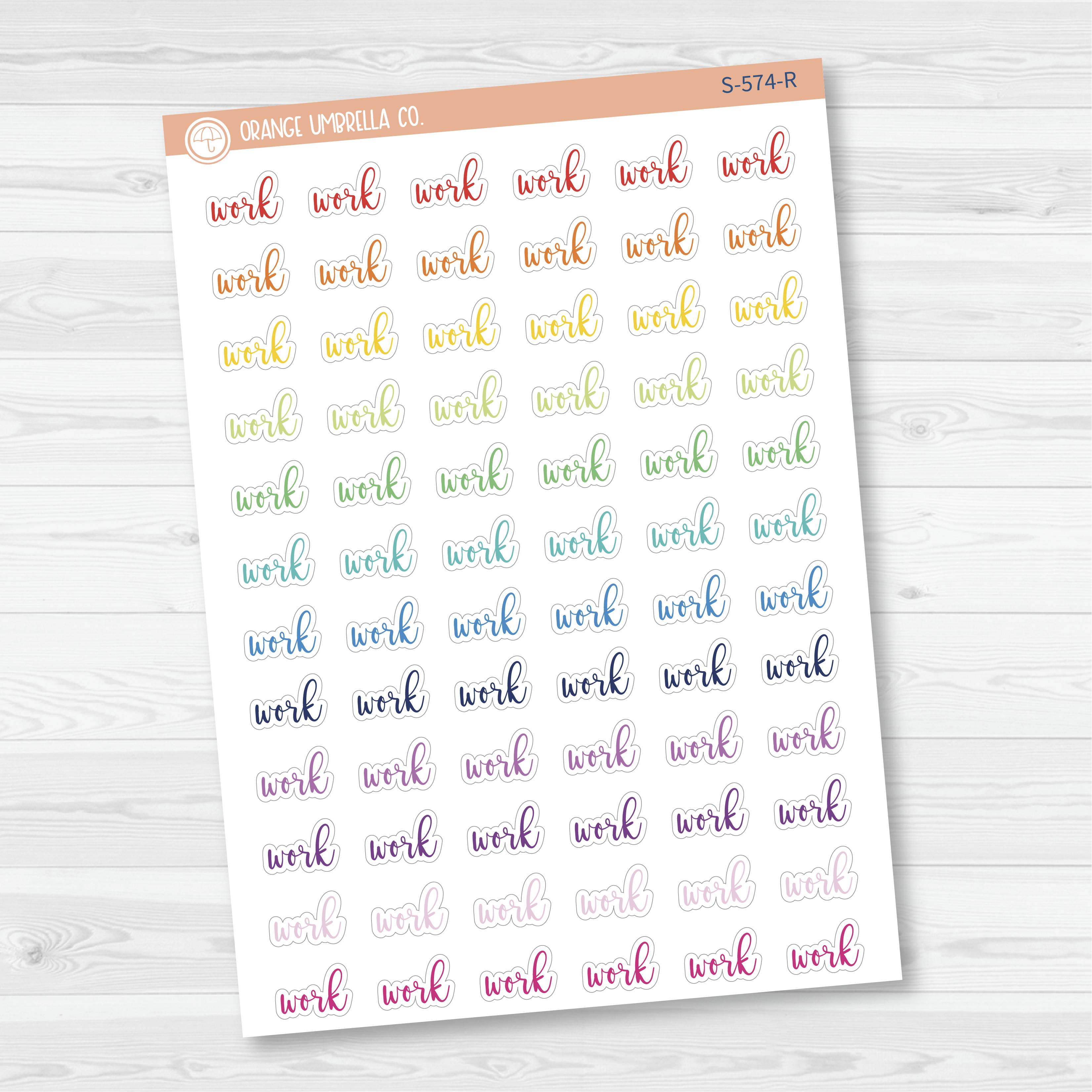 Work Script Planner Stickers | F2 | S-574